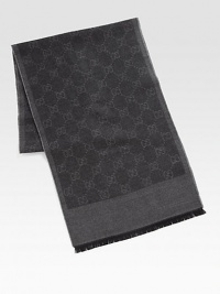 Graphite and black GG pattern.Wool jacquard13¾W X 71LDry cleanMade in Italy