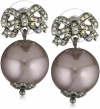 Betsey Johnson Iconic Celestial Bow And Pearl Drop Earrings
