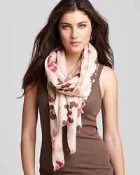 A cute multicolored squirrel pattern accents this oblong scarf from Lola Rose. A cute multicolored squirrel pattern accents this oblong scarf from Lola Rose.