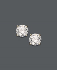 Add a stylish touch with sparkling studs. These stunning earrings feature brilliant-cut, certified diamonds (3/4 ct. t.w.) that shine in a 14k gold setting. Approximate diameter: 4 mm. Add a stylish touch with sparkling studs. These stunning earrings feature brilliant-cut, certified diamonds (3/4 ct. t.w.) that shine in a 14k gold setting. Approximate diameter: 4 mm.