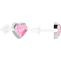 Acrylic Pink Gem Heart Plastic Stud Earrings Acrylic Pink Gem Heart Plastic Stud Earrings