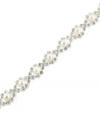 Charter Club's Infinity round bracelet is a timeless style you'll treasure for years to come. Made in silver tone mixed metal, it's decoratively detailed with an assortment of glass accents and simulated pearls. Approximate diameter: 7 inches + 3-inch extender. Charter Club's Infinity round bracelet is a timeless style you'll treasure for years to come. Made in silver tone mixed metal, it's decoratively detailed with an assortment of glass accents and simulated pearls. Approximate diameter: 7 inches + 3-inch extender.