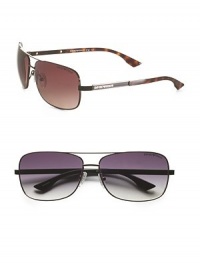 Lightweight and utterly classic metal shades with coveted logos at the temples. Logo temple detail 100% UV protective Imported Lightweight and utterly classic metal shades with coveted logos at the temples. Logo temple detail 100% UV protective Imported