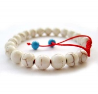 8mm Howlite Turquosite Stone Beads Tibetan Buddhist Wrist Mala Bracelet for Meditation