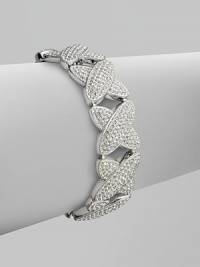 EXCLUSIVELY AT SAKS. A sparkling style with X-links in a wide design. CrystalsRhodium plated brassLength, about 7¼Width, about ¾Box and tongue closureImported EXCLUSIVELY AT SAKS. A sparkling style with X-links in a wide design. CrystalsRhodium plated brassLength, about 7¼Width, about ¾Box and tongue closureImported