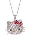 Get some face time with Hello Kitty. This sterling silver necklace is centered by a pendant adorned with sparkling pave crystals for a stylish touch. Approximate length: 18 inches. Approximate drop: 3/4 inch.
