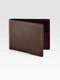 Soft, supple calfskin leather bifold wallet with signature logo detail.One billfold compartmentSix card slotsLeather4W x 4HMade in Italy Soft, supple calfskin leather bifold wallet with signature logo detail.One billfold compartmentSix card slotsLeather4W x 4HMade in Italy