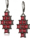 Kenneth Cole New York Modern Garnet Faceted Square Bead Drop Earrings