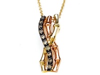 Carlo Viani® Smokey Quartz Bamboo Pendant in 14k Yellow Gold Plated Silver Carlo Viani® Smokey Quartz Bamboo Pendant in 14k Yellow Gold Plated Silver