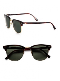 Vintage-inspired frames with retro-chic appeal with gold-tone pin accented temples. Available in dark tortoise frames with crystal green frames.Metal/plastic100% UV ProtectionMade in Italy Vintage-inspired frames with retro-chic appeal with gold-tone pin accented temples. Available in dark tortoise frames with crystal green frames.Metal/plastic100% UV ProtectionMade in Italy