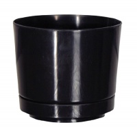 Dynamic Design SD1206BK Hi Gloss 12-Inch Poly Planter with Attached Saucer, Black Dynamic Design SD1206BK Hi Gloss 12-Inch Poly Planter with Attached Saucer, Black