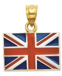 Show pride in your country. This polished red, white and blue enamel United Kingdom flag is crafted in 14k gold. Chain not included. Approximate length: 4/5 inch. Approximate width: 7/10 inch. Show pride in your country. This polished red, white and blue enamel United Kingdom flag is crafted in 14k gold. Chain not included. Approximate length: 4/5 inch. Approximate width: 7/10 inch.