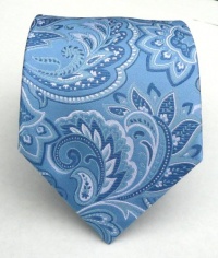 100% Silk Woven Sky Blue Paisley Tie 100% Silk Woven Sky Blue Paisley Tie
