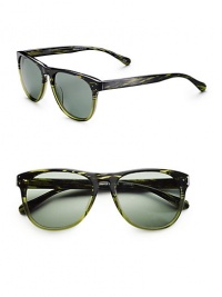 Wayfarer inspired frames crafted in acetate. Available in military green with green mineral glass lens. Acetate100% UV ProtectionImported Wayfarer inspired frames crafted in acetate. Available in military green with green mineral glass lens. Acetate100% UV ProtectionImported