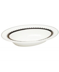 Get a taste of the sweet life with dinnerware inspired by Martha Stewart wedding cakes. Delicate platinum frills in glistening bone china make the Handkerchief Lace serving bowl a graceful addition to special occasions. Get a taste of the sweet life with dinnerware inspired by Martha Stewart wedding cakes. Delicate platinum frills in glistening bone china make the Handkerchief Lace serving bowl a graceful addition to special occasions.