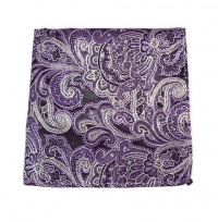 100% Silk Woven Eggplant Paisley Pocket Square 100% Silk Woven Eggplant Paisley Pocket Square