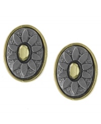 Spring ahead! Petite petals adorn these pretty flower stud earrings from 2028. Crafted in silver and gold tone mixed metal. Earrings feature a clip-on backing for non-pierced ears. Approximate diameter: 3/4 inch.