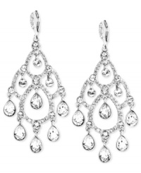 A stunning statement. This pair of silver-tone earrings from Givenchy is crafted from silver-tone mixed metal with sparkling glass crystal accents adding luster. Approximate drop: 6 inches. A stunning statement. This pair of silver-tone earrings from Givenchy is crafted from silver-tone mixed metal with sparkling glass crystal accents adding luster. Approximate drop: 6 inches.