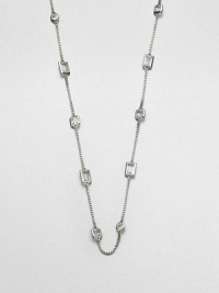 From the Cocktail Collection. Long enough to double or even triple, this stunning yet simple design combines a versatile chain with faceted shapes of clear glass stationed here and there. GlassSilvertoneLength, about 50Imported From the Cocktail Collection. Long enough to double or even triple, this stunning yet simple design combines a versatile chain with faceted shapes of clear glass stationed here and there. GlassSilvertoneLength, about 50Imported