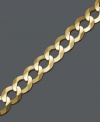 Smooth links to add a hint of luxury. This rich 14k gold bracelet chain features a curb link. Approximate length: 9 inches. Approximate width: 7 mm.