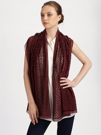 EXCLUSIVELY AT SAKS.COM. Velvet polka dots and logo detail adorn this semi-sheer wrap.79% viscose/21% silk27.6 X 70.9Dry cleanMade in Italy EXCLUSIVELY AT SAKS.COM. Velvet polka dots and logo detail adorn this semi-sheer wrap.79% viscose/21% silk27.6 X 70.9Dry cleanMade in Italy