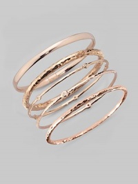 Sterling silver and 18k gold are beautifully blended in a slender hammered bangle with rich texture and a warm finish of 18k rose goldplating. An alloy of 18K gold and sterling silver plated with 18K rose gold Diameter, about 2½ Imported Please note: Bracelets sold separately. Sterling silver and 18k gold are beautifully blended in a slender hammered bangle with rich texture and a warm finish of 18k rose goldplating. An alloy of 18K gold and sterling silver plated with 18K rose gold Diameter, about 2½ Imported Please note: Bracelets sold separately.