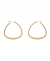 Snap up simple hoops with a trendy twist. These Kenneth Cole New York earrings feature a classic hoop style with an up-to-date shape. Crafted in worn gold tone mixed metal. Approximate diameter: 1 inch.