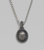 An antiqued scarab pendant is crafted from pure sterling silver and hangs from a classic box-chain necklace. From the Petrvs Collection Sterling silver 2.7mm chain, about 22 long Lobster clasp Imported 