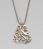 Make a statement with two silver tags reading No Regrets.Polished and black rhodium-plated sterling silver2½mm box belcher chainLobster clasp closureNecklace, about 24 longPendants, about ¾ W X 1¼HImported