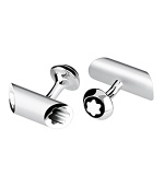 The Montblanc emblem is prominently featured on these innovative, thoroughly modern sterling silver cufflinks.