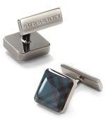 Nothing finishes a French cuff better than these Burberry cufflinks, patterned with the iconic brand's signature check and topped with a glassy sheen.