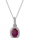 Effy Jewlery 14K White Gold Ruby and Diamond Pendant, .92 TCW