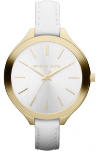 Michael Kors Slim Runway White Leather Strap Women's Watch - MK2273 Michael Kors Slim Runway White Leather Strap Women's Watch - MK2273
