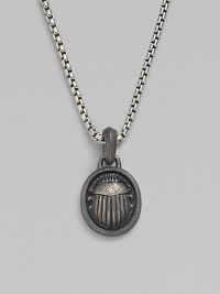 An antiqued scarab pendant is crafted from pure sterling silver and hangs from a classic box-chain necklace. From the Petrvs Collection Sterling silver 2.7mm chain, about 22 long Lobster clasp Imported An antiqued scarab pendant is crafted from pure sterling silver and hangs from a classic box-chain necklace. From the Petrvs Collection Sterling silver 2.7mm chain, about 22 long Lobster clasp Imported