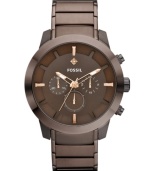 Mix business with pleasure with this precise yet stunning diamond-accented timepiece from Fossil. Mix business with pleasure with this precise yet stunning diamond-accented timepiece from Fossil.