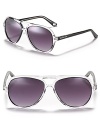 MICHAEL Michael Kors keeps it cool with retro-inspired aviators featuring clear colorblock frames.