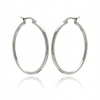 Stainless Steel Womens Circle Polished Shiny Hoop Earrings , (Thickness: 2.1 mm and Measurement:30mm , Includes Special Pouch.