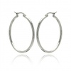 Stainless Steel Womens Circle Polished Shiny Hoop Earrings , (Thickness: 2.1 mm and Measurement:30mm , Includes Special Pouch.
