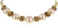 Anne Klein PALATINE Gold-Tone Champagne Colored Pearl and Smokey Colored Collar Necklace Anne Klein PALATINE Gold-Tone Champagne Colored Pearl and Smokey Colored Collar Necklace