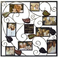 New View Our Family Metal Stamped Leaf Collage Frame New View Our Family Metal Stamped Leaf Collage Frame