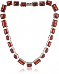 Nine West BLING IT ON Silver-Tone Red Stone Collar Necklace Nine West BLING IT ON Silver-Tone Red Stone Collar Necklace