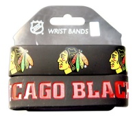 NHL Chicago Blackhawks Silicone Rubber Bracelet Set, 2-Pack NHL Chicago Blackhawks Silicone Rubber Bracelet Set, 2-Pack