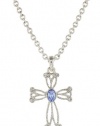 The Vatican Library Collection Silver-Tone Sapphire-Tone Cross Necklace