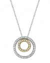 Effy Jewlery Balissima Silver & Gold Diamond Circle Pendant, .26 TCW