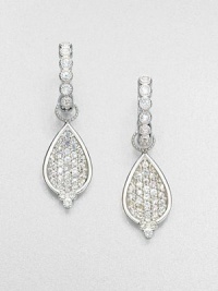 Truly sparkle with this white sapphire encrusted, sterling silver design. White sapphireSterling silverDrop, about 1Ring baleImported Please note: Earrings sold separately. Truly sparkle with this white sapphire encrusted, sterling silver design. White sapphireSterling silverDrop, about 1Ring baleImported Please note: Earrings sold separately.