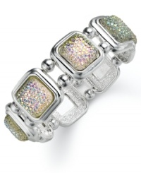 Golden-tone accents add a bold touch to this stretch bracelet from Charter Club. Crafted from silver-tone mixed metal, the bracelet makes a strong fashion choice for any affair. Item comes packaged in a signature Charter Club box. Approximate diameter: 2-1/4 inches. Golden-tone accents add a bold touch to this stretch bracelet from Charter Club. Crafted from silver-tone mixed metal, the bracelet makes a strong fashion choice for any affair. Item comes packaged in a signature Charter Club box. Approximate diameter: 2-1/4 inches.