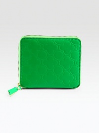 Keep your essentials organized in this clover-embossed leather zip-around wallet with four credit card slots, one billfold compartment and a coin purse with snap closure. Zip-around closure Leather lining 4¾W X 4H X ¾D Made in Spain Keep your essentials organized in this clover-embossed leather zip-around wallet with four credit card slots, one billfold compartment and a coin purse with snap closure. Zip-around closure Leather lining 4¾W X 4H X ¾D Made in Spain