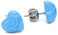 Juicy Couture Dreaming In Color Puffed Heart Neon Blue Stud Earrings Juicy Couture Dreaming In Color Puffed Heart Neon Blue Stud Earrings