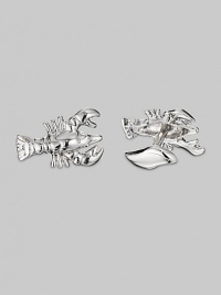 A bit of polished character for the sartorial set, designed in polished sterling silver. Sterling silver Wave backing ¾ X 1 Made in USA A bit of polished character for the sartorial set, designed in polished sterling silver. Sterling silver Wave backing ¾ X 1 Made in USA
