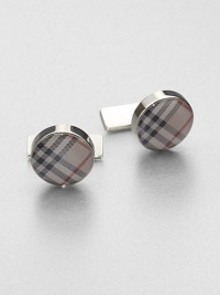 An essential piece in any man's wardrobe, defined by the iconic check pattern. About ½ diam. Brass/enamel Imported An essential piece in any man's wardrobe, defined by the iconic check pattern. About ½ diam. Brass/enamel Imported